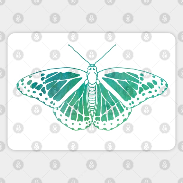 Butterfly Design in Blue and Green Paint Strokes Pattern 2 Magnet by PurposelyDesigned